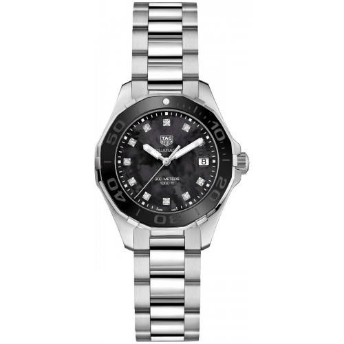 Tag Heuer Aquaracer Black Pearl and Diamond Ladies Watch WAY131M-BA0748